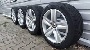 Alu kola 5x112 r17 originál vw passat b8 letní pneu - 6