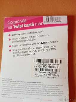 T MobileTwist SIM kartu s číslem +420604654666 - 6