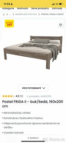 Postel z masivu buk - Sconto 160x200 - 6