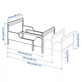 Sundvik rostouci postel Ikea 2x - 6