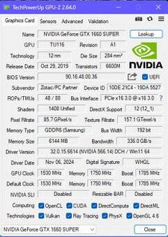 [Rezervováno] ZOTAC GTX 1660 SUPER - 6GB VRAM - 6