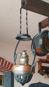 Krásná stará petrolejová lampa ASTRAL velká - 6