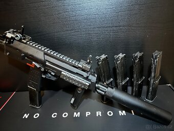 HK MP7A1 (GBB) - Tokyo Marui, 5x Zásobník, Tlumič AG - QD. - 6