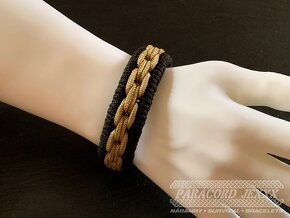 PARACORD náramek (20 cm) black - bronze - 6