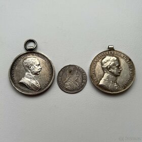 2 x stříbrná medaile , 1x Jeton 1767 Marie Terezie - 6