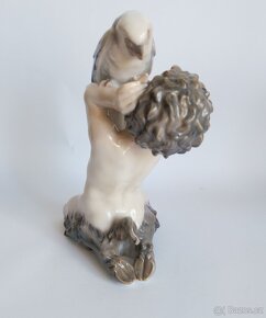 Starožitná porcelánová figura - faun - KODAŇ - 6