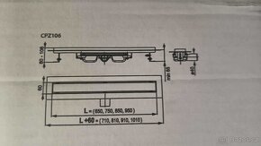 Sprchový žlab Alcaplast CPZ106 65cm - nový - nerez - 6