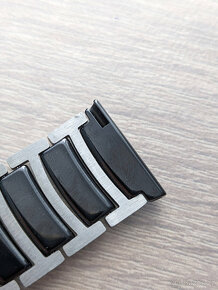 Stříbrno černý řemínek/náramek/strap/pásek na hodinky 22mm - 6