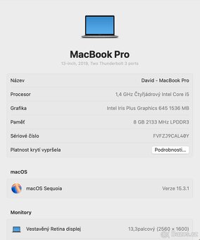 MacBook Pro 13", 2019 1,4GHz i5, 8Gb, 128Gb Retina, Touchba - 6