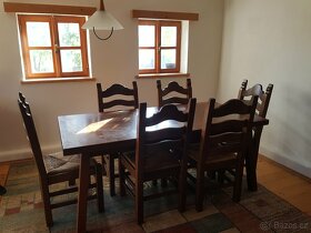 Rustikální holanský stůl + 6 židlí - 6