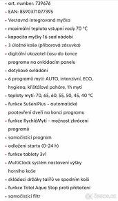 Vestavná myčka Mora IM 6475-nová- - 6