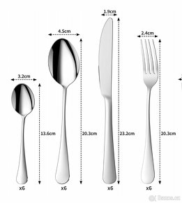 Sada 24 kusů příborů z oceli - 6
