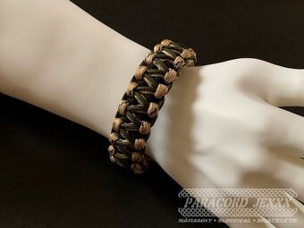 PARACORD náramek (18 cm) Desert Camo - black - olive - 6