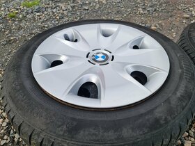 Sada originálníc 16" plechových disků BMW 5x120 + zimní pneu - 6