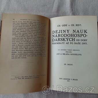 Ch. Gide a Ch. Rist – DĚJINY NAUK HOSPODÁŘSKÝCH – 1915 - 6