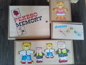 Dřevěná Montessori skládačka pexeso puzzle domino atd. - 6