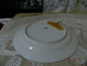 Luxusní zlacený kobaltový talíř květiny Epiag D.F. - 6