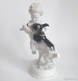 Starožitná porcelánová figura - putto a kůzle - Rosenthal - 6