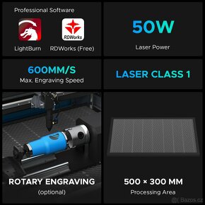 CO2 laser, laserová gravírka 50W 300x500mm - 6