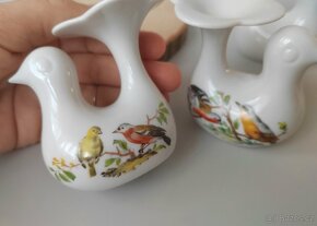 Krásná porcelánová minimalistická bílá figurka ptáčka/svícen - 6