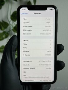 iPhone 11 64GB černý - 100% baterie - 6