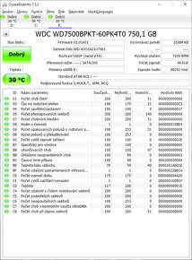 3ks pevný disk HDD pro notebook 2.5" SATA3/6G WDC Black 750G - 6