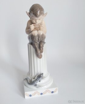 Porcelánová figura - faun a ještěrka - Kodaň - 6