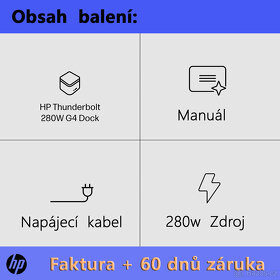 HP TB 280W G4 Dock Combo Cable(NOVÝ) + ADAPTÉR + FAKTURA - 6