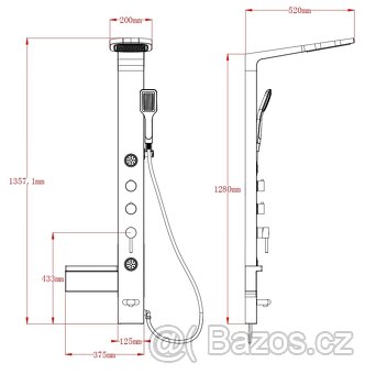 Prodám černý sprchový panel - 6