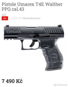 Pistole Umarex T4E Walther PPQ cal.43 CO2 - 6