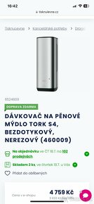 DÁVKOVAČ NA PĚNOVÉ MÝDLO TORK S4, BEZDOTYKOVÝ, NEREZOVÝ - 6