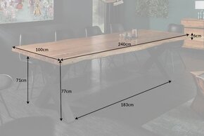 Akáciový masivní stůl Celebria 240 cm - 6