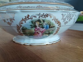 STAROŽITNÁ PORCELÁNOVÁ TERINA A TALÍŘ LIMOGES FRANCIE - 6