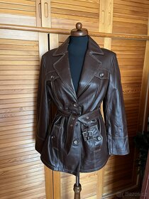 NOVÝ dámský kožený kabátek s páskem vel 44 pc 2900 - 6