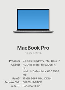 Apple MacBook Pro 16-inch 2019 / i7 / 2,6 GHz / 16 GB / 512G - 6