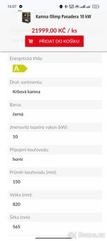 Krbová kamna olimp Panadera 10 kw - 6