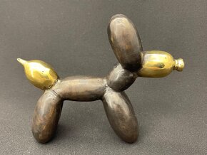 Socha bronz/mosaz Ballon dog - menší, patina - 6