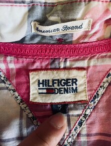 Tommy Hilfiger kostkovaná růžová košile - 6