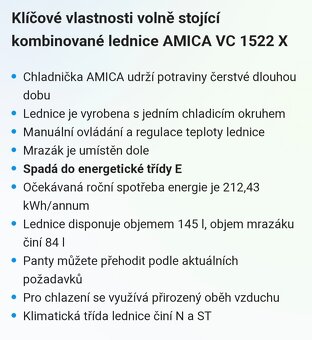 Kombinovaná lednice AMICA - 6