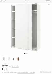 Ikea skříň Pax bílá 150x66x236cm - 6