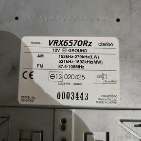 CLARION VRX6570Rz rds radio s LCD obrazovkou - 6