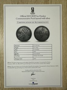 Pamětní medaile IIHF v pravém puku.MS v hokeji 2023 - 6