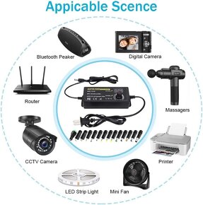 Kvalitní 3A 72W nastavitelný napájecí adaptér - 6