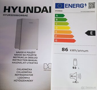 Lednička Hyundai s mrazákem - v záruce. - 6