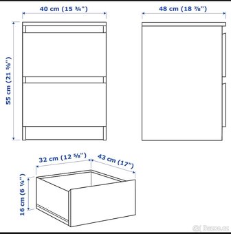 DVA Noční stolky malm IKEA - 6