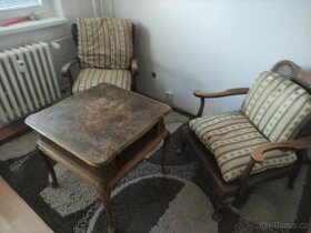 Starožitný stolek a dvě křesla od Knoll Antimott D.R.P. - 6