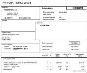 Prodám Optoma UHD300X – 4K Projektor s novou lampou - 6