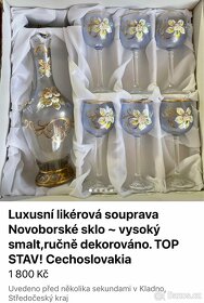Luxusní likérová souprava Novoborské sklo - Cechoslovakia - 6