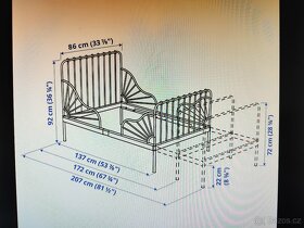 Dětská postel prodlužovací / rostoucí včetně roštu a matrace - 6