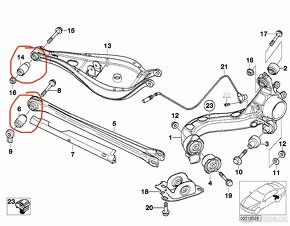 e46 silentbloky zadni napravy a zadnich ramen - 6